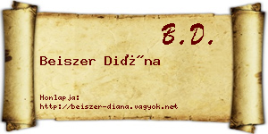 Beiszer Diána névjegykártya